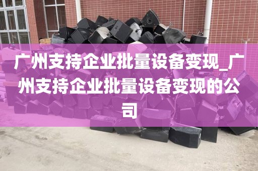 广州支持企业批量设备变现_广州支持企业批量设备变现的公司